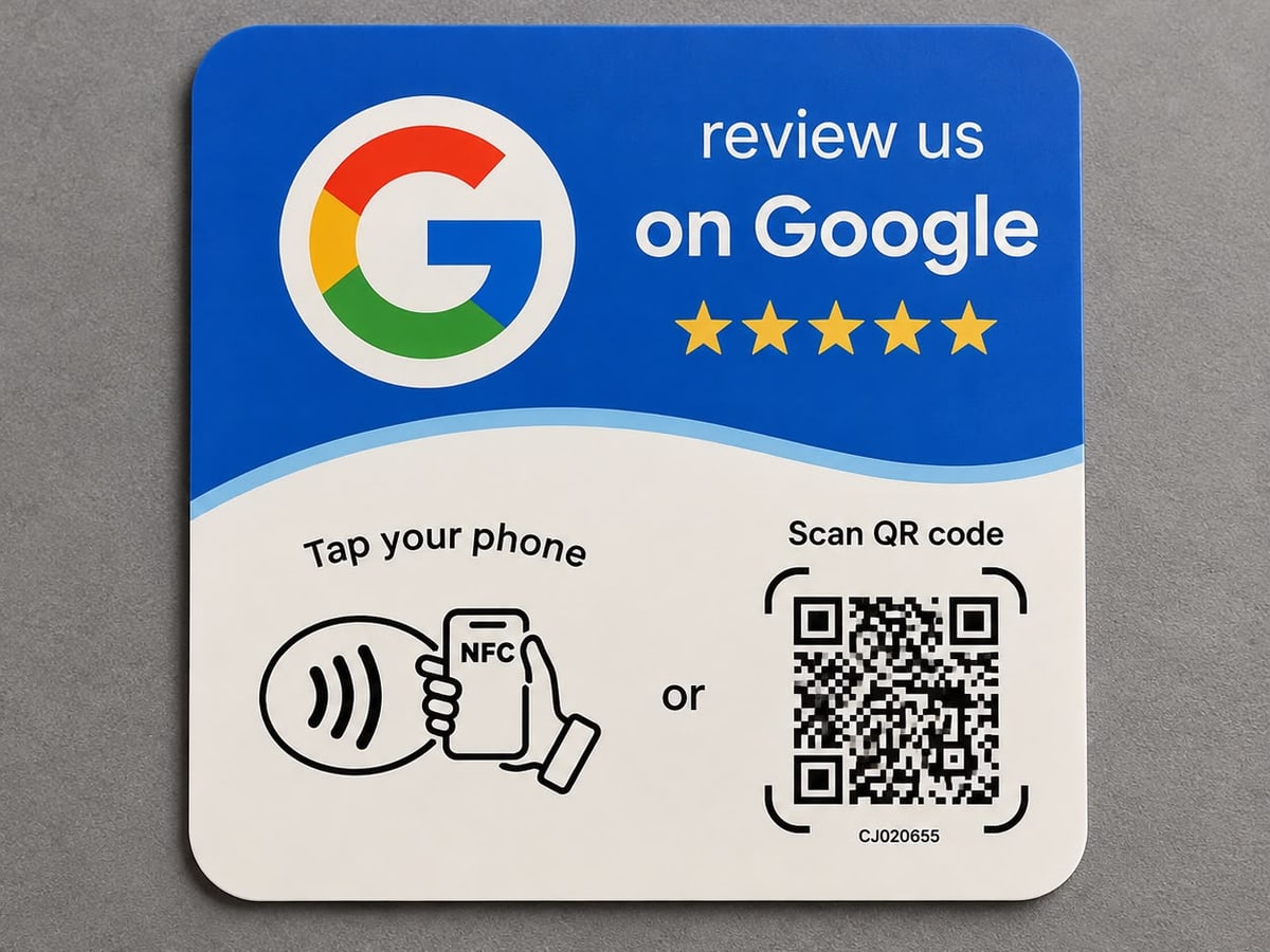 Cuadrado NFC Google reseñas (adhesivo)