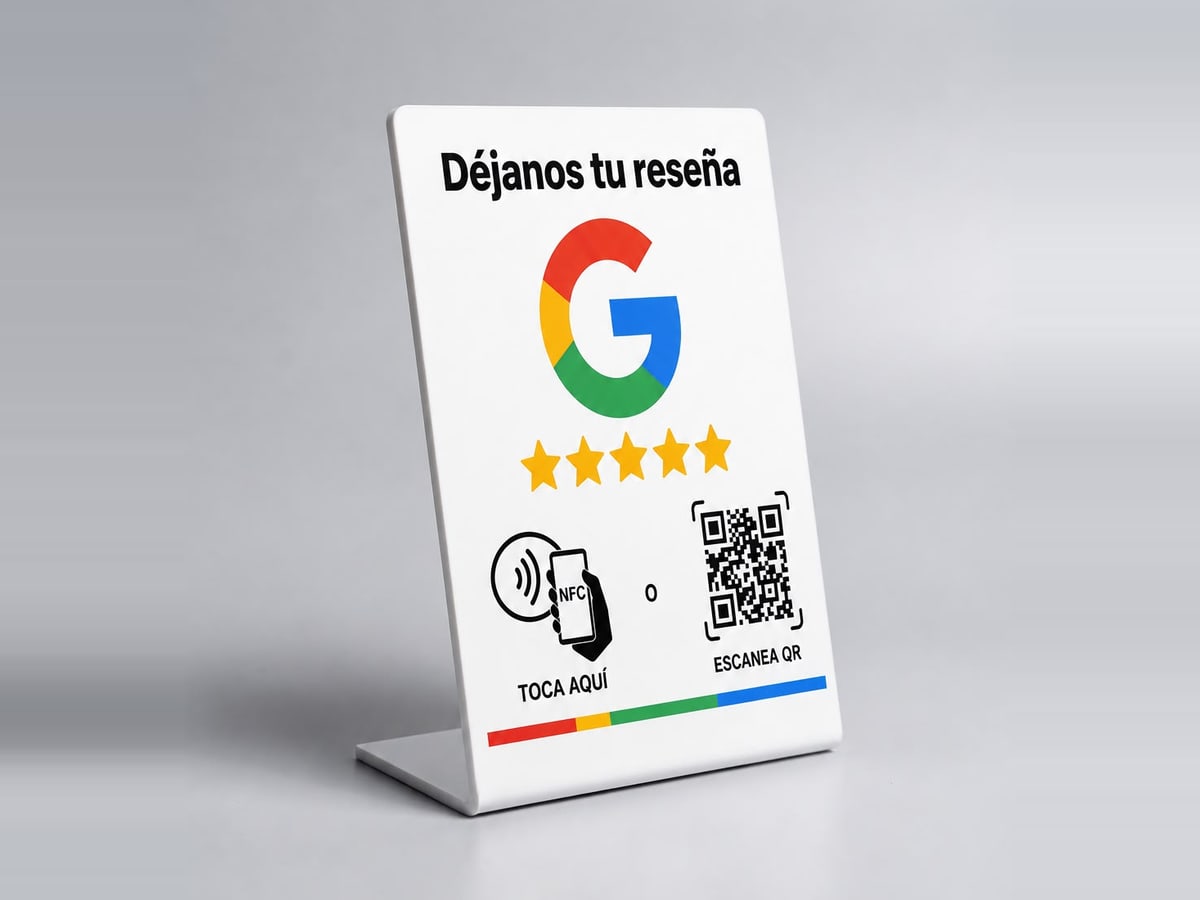 Letrero NFC Google reseñas
